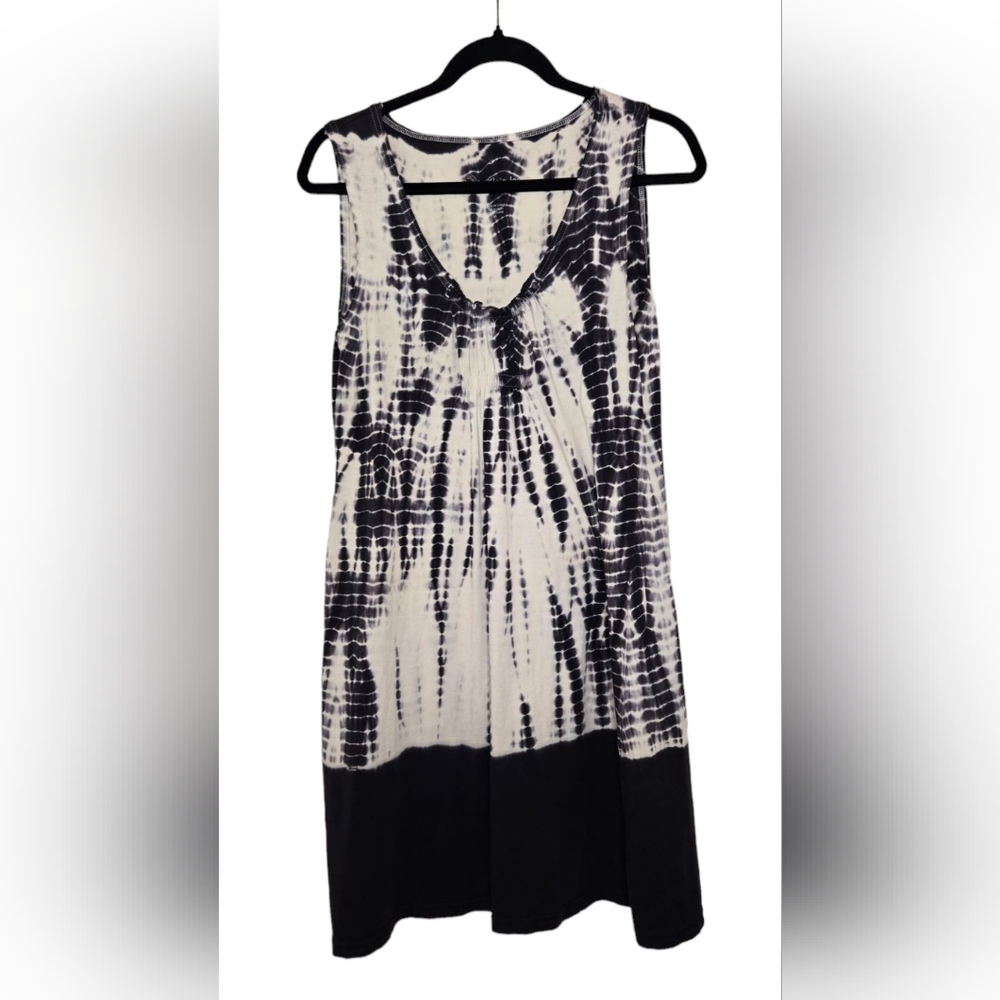 Calvin Klein Blue and White Sleeveless Sundress